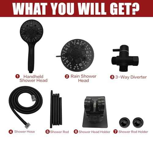 Double Shower Head, Dual Shower Head for Couples, High Pressure and Adjustable Tandem Shower Head System for Two People