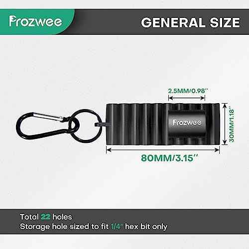 4PCS 22-Hole Screwdriver Bit Holder with Carabiner,Plastic Screwdriver Head Storage Case Organizer for Screwdriver Bit