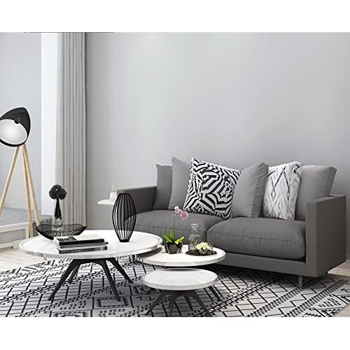 17.51in x118in Grey Wallpaper Peel and Stick Removable Self Adhesive Grey Contact Paper for Cabinets Bedroom Bathroom Wall Covering Matte Textured Waterproof DIY Decorative