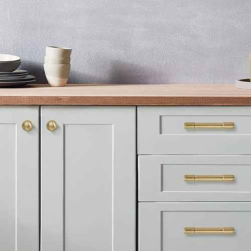 khtumeware 25 Pack Drawer Pulls 1-1/4 Inch Kitchen Cabinet Knobs Solid Round Dresser Drawer Knobs Champagne Bronze Dresser Knobs Drawer Knobs Brass Cabinet Hardware for Cupboard Drawer Pulls