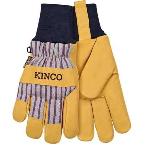 Kinco, 1927KW-L, Lined Premium Grain Pigskin Palm with Knit Wrist, Large