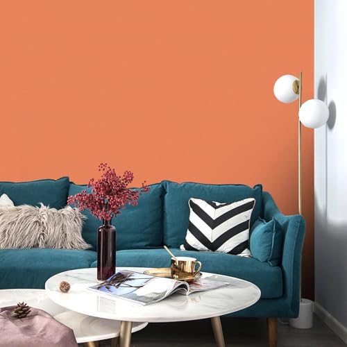 Yun-aeon Burnt Orange Textured Peel and Stick Wallpaper 15.7" ¡¿ 120" Removable Waterproof Contact Paper for Cabinets and Drawers Vinyl Self Adhesive Wall Paper Decorative for Bedroom Bathroom