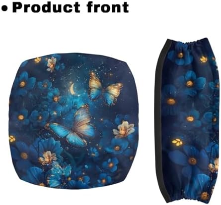 Blue Butterfly Rollator Walker Accessories Walker Seat Covers for Ladies Universal Rollator Walker Seat and Backrest Covers Floral Printed Walkers for Seniors with Seat Gift Covers