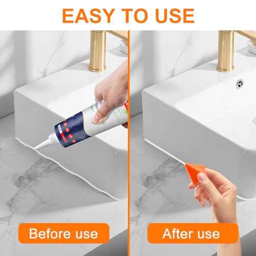 That Silicone Tool, Caulking Tool, Caulk Remover Tool, Orange Silicone Seam Tool Kit(3/6/10/16mm), Effective Grout Spreader for Kitchen, Bathroom, Window (4size)