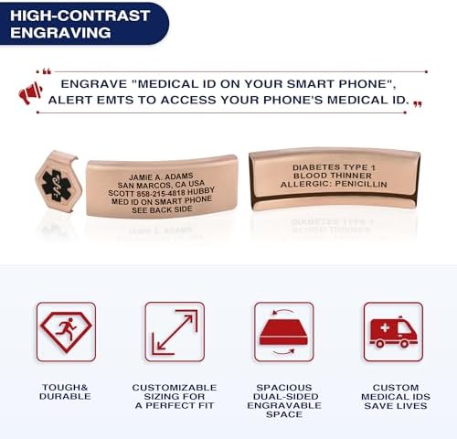 Divoti Custom Engraved Medical Alert ID Bracelet – Dual-Sided Laser Etching, Silicone Wristband, Stainless Steel Security Clasp – Adjustable & Trim-to-Fit – Emergency Medical Info Band for Men & Women