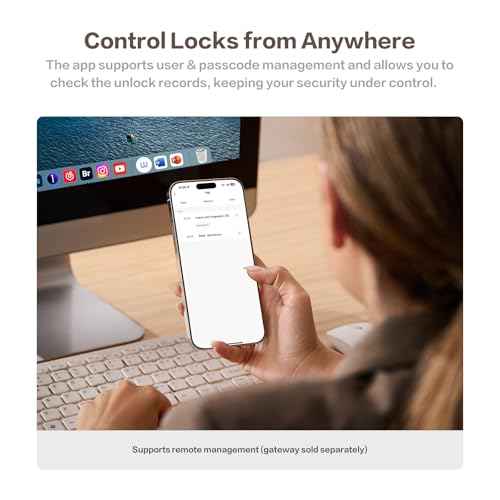 Keylynx 4-in-1 Smart Door Lock with APP Control, Fingerprint Door Locks with Keypad Deadbolt, Keyless Entry Door Lock with Auto-Locking, 16-Month Battery Life Deadbolt Lock, Easy Installation