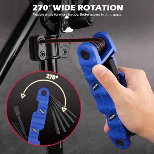 34-Piece Large Folding Hex Key Set, SAE Hex (3/32"-1/2"), Metric Hex (1.5-12mm) & Torx (T9?T55), 3-in-1 Heavy Duty Allen Key Set for Archery, Bike Repair, Furniture & Home Maintenance