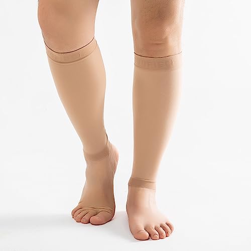 15-20mmHg 20 Pair Men and Women Wide Calf Sleeve Brace Compression Socks for Leg Support, Pain Relief