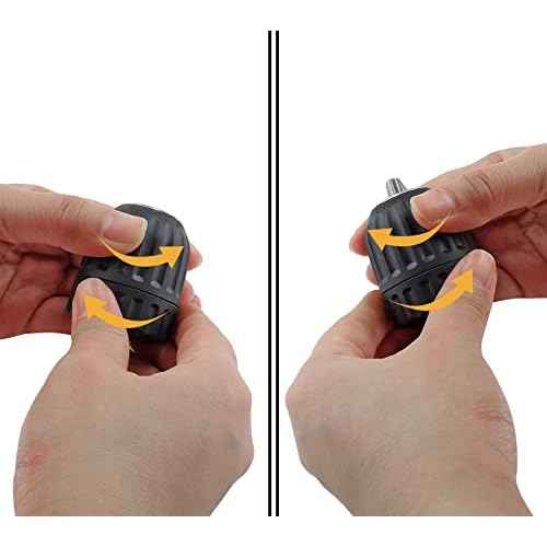 Biaungdo 3/8" Keyless Drill Chuck Adapter 0.8-10mm, 1/4-Inch Hex Shank Drill Chuck Adapter, Quick Connect Impact Driver Conversion Tool 3/8-24UNF Mount
