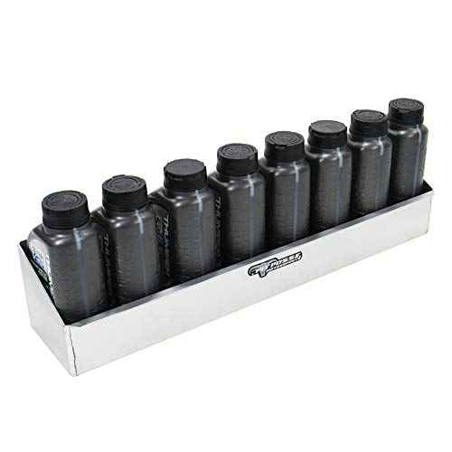 Pit Posse 564 Oil Shelf Caddy 8 Bottle Rack Holder 24" - Made in USA - Holds 8 Quarts of Automotive Motor Engine Oil - Enclosed Race Trailer Shop Garage Aluminum Storage Organizer (Silver)