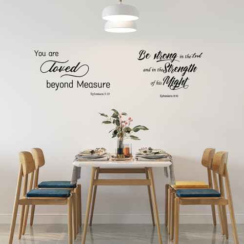 12 Pieces Bible Verse Wall Stickers, Inspirational Quote Wall Decals, Religious Motivational Wall Stickers, Peel and Stick, Scripture Wall Decal for Living Room Bedroom Bathroom Office