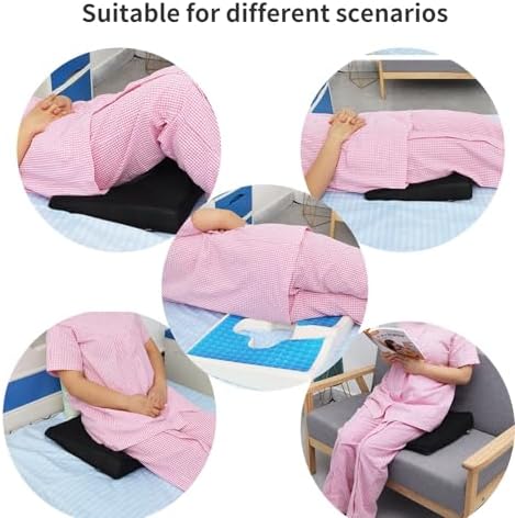 Bed Sore Cushion for Butt, Breathe Freely Fiber Bedsore Pressure Relief Pillow, T Shaped Opening Triangular Slope Design, Anti Decubitus Cushion for Elderly, Bedridden, Disabled
