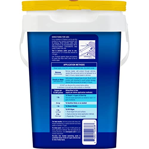 CLOROX Pool&Spa All-in-One XtraBlue Chlorinating Granules, Kills Bacteria & Stops Algae, Blue, 6 Pounds