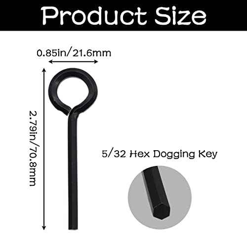 12PCS 5/32¡± Standard Hex Dogging Key with Full Loop£¨Black£©,Metal Wrench Door Key for Push Bar Panic Exit Devices