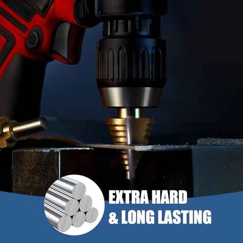Titanium Coated HSS Step Drill Bit ? 10 Sizes (1/4" to 1-3/8") | High-Speed Steel Unibit for Metal & Plastic Sheet Drilling
