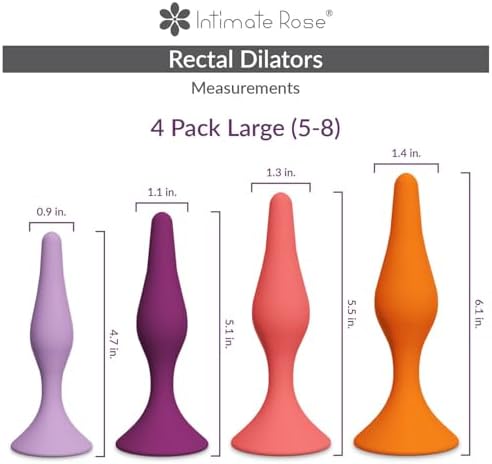 Rectal Dilator Trainer Set for Men and Women – Pelvic Floor Therapy Tool - Medical Grade Silicone, FDA Registered - 4-Pack, Sizes 5-8