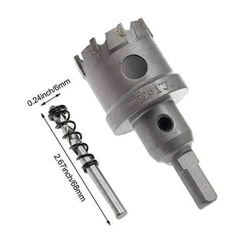 Hordion 1 3/8inch/35mm Carbide Hole Saw Cutter Drill Bit Tooth Tipped TCT Hole Cutter for Stainless Steel Sheet Metal Sheet Plastic FRP Board