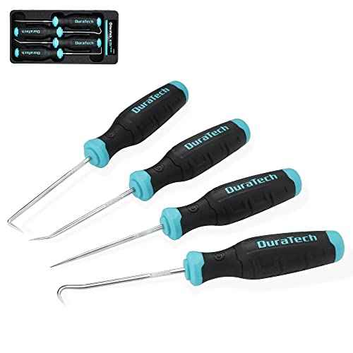 DURATECH 4 Piece Hook and Pick Set, Offset, Straight, 90¡ÆPick and Hook, Used for Auto and Electronics Maintenance Tools, with Storage Tray
