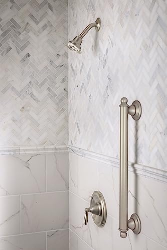 Moen YG2224BN Bathroom Safety 24-Inch Stainless Steel Traditional Bathroom Grab Bar, Brushed Nickel
