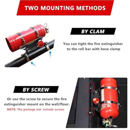 Quick Release Fire Extinguisher Mount - Aluminum Adjustable UTV Roll Bar Fire Extinguisher Holder Mounting Bracket for Jeep Wrangler TJ JK JL JKU Polaris RZR Ranger Can-Am X3 Universal