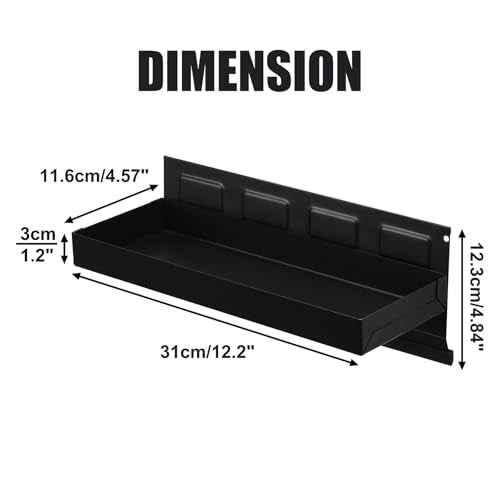 Mayouko Magnetic Tool Tray 12"x4.5"x1.25", Parts Organizer for Cabinets, Boxes, Chest, Garage Magnetic Side Toolbox Holder Shelf