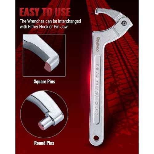 Spanner Wrench Set with Changeable Heads, 11 Pcs Adjustable Spanner Wrench Tool for Hydraulic Ram Cylinder, Mechanical Machine, Equipments Vehicles