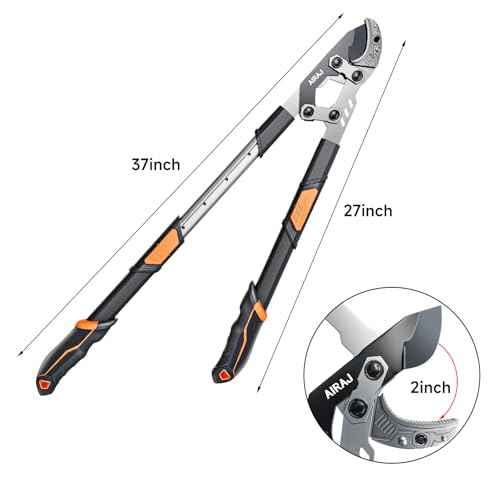 AIRAJ 27-37'' Extendable Anvil Loppers,Tree Trimmer Heavy Duty with Compound Action,Branch Cutter with 2¡± Cutting Capacity,Chops Thick Branches Ease,Garden Lopper for Gardening Pruning Shears