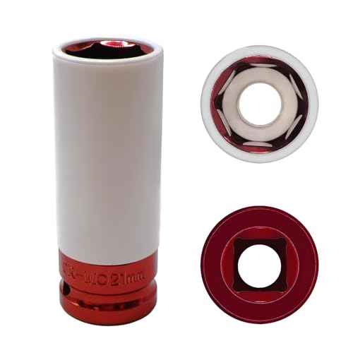 21mm 1/2" Drive Wheel Protector Impact Socket, Lug Nut Socket, Non-Marring Thin Wall Deep Socket
