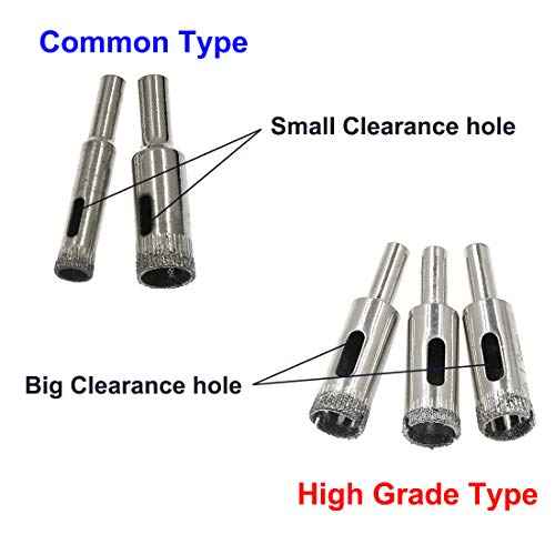 5pcs 1/2-Inch / 13mm Diamond Drill Bits, Small Diamond Hole Saw Hollow Core Drill Bits for Glass Ceramic Porcelain Tiles Marble Granite Quartz