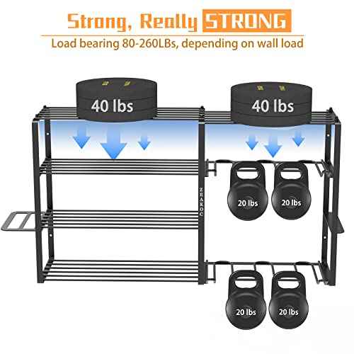 Power Tool Organizer Wall Mount, Heavy Duty Cordless Tool Storage Drill Rack, 5 Layers Garage Organization Tool Shelf with Tool Holder, Birthday Christmas Gift for Men Husband Dad Father