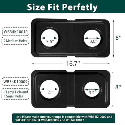WB34K10009 WB34K10010 Drip Pans Cooktop Replacement Parts for GE Oven Double Burner Drip Pan Stainless Steel Range Cooktop Drip Bowls 16.62'' x 8'' Spectra XL44 Gas Stove Drip Pans Oven Parts 2 Pcs