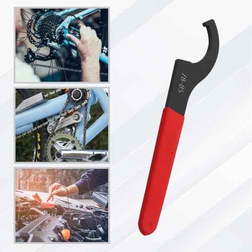 9Pcs C-Shape Carbon Steel Spanner Wrench Set Adjustable Shock Wrench Hook Tool for Most Car and Motorcycle Shock Adjustment (Red)