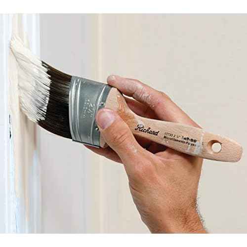 Richard 80763 Oval Angled Paint Brush with Long Sash Wood Handle, 21/2"