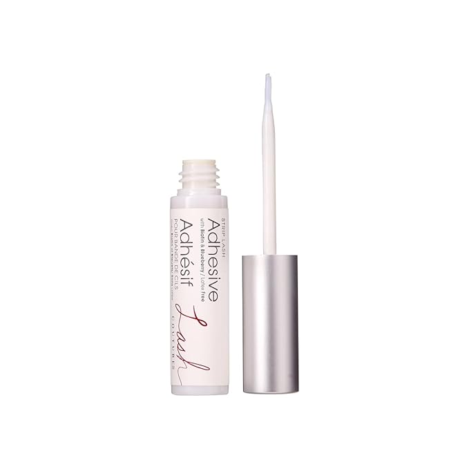 Kiss Lash Couture Super Strong Strip Lash Adhesive, Clear, 0.17 Oz (5 g), 24 Hour Mega Grip Eyelash Glue for Clusters, Extensions & Strip Lashes, with Brush Applicator, Biotin-Infused, Latex-Free
