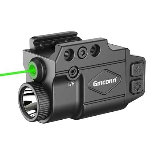 Gmconn 800 Lumen Tactical Flashlight with Green Laser Sight Combo, Gun Light Laser Sight with Strobe & Momentary Function Rechargeable