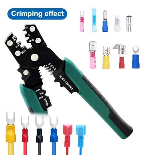 Wire Crimper Tool with Stripper Cutter,Multifunctional Stripping Crimping Pliers Terminal Pliers and Crimping Tool