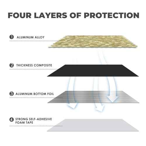 STICKGOO Peel and Stick Backsplash Tiles, Stick on Mosaic Self Adhesive Tiles, 3D Hexagon Backsplash for Kitchen Bathroom Fireplace Vanity (8PCS, Gold)