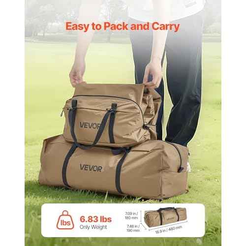 VEVOR Hot Tent, Camping Tipi Hot Tents with Stove Jack, Portable Winter Camping Tents with Snow Skirt, Easy Setup, Waterproof 4 Season Shelter Tents for Fishing Backpacking