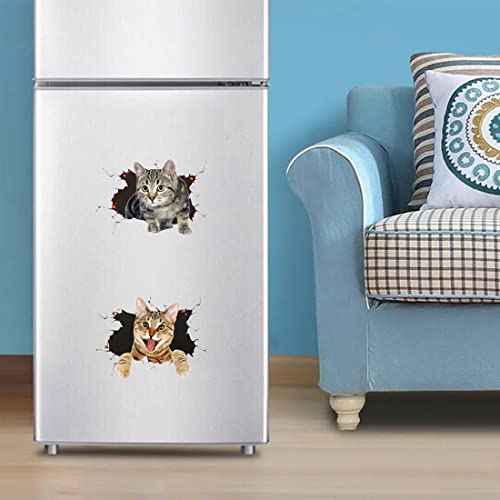 5 Pcs Cat Wall Decals - Wall Stickers for Bedroom, Fridge, Toilet, Car