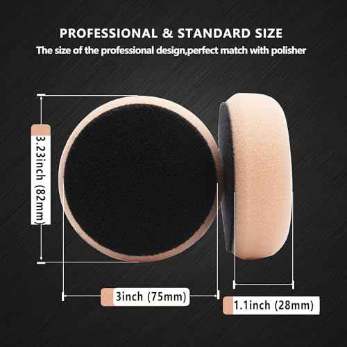 Car Foam Drill Polishing Pad Kit, 44Pcs 1inch 2inch 3inch Detail Polishing Buffing Pad Mix Size Car Detailing Kit with 5/8-11 Thread Backing pad & Adapters for Buffer Polisher Polishing, Buffing