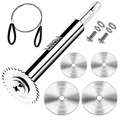 LitKiwi PVC Pipe Inside Cutter(4Pcs Saw Blades) with 1/4" Hex Shank,Plumbing Inside Cutter Internal Plastic Pipe Cutter,1-1/4" & 1-3/4" Or Larger Diameter, with Wire Saw