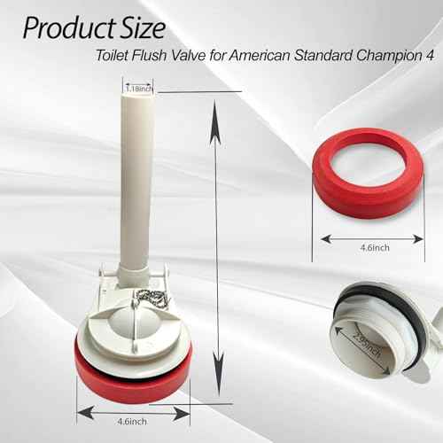 Toilet Flush Valve for American Standard Champion 4/Titan/Duravit, Flush Valve Replacement Toilet Parts for American Standard 4149a/4215a/4260/4266, Includes Flapper/Gasket/Bolt Kit
