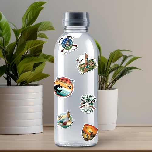 Duck Hunting Stickers 50 Pieces Vinyl Waterproof Decal for Laptop Water Bottle Phone Car Window Bike Motorcycle Stakeboard Scrapbook Ducks Hunt Sticker Gifts