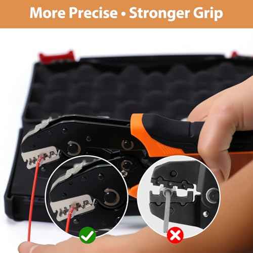 6-in-1 Crimping Tool Set, Wire Crimping Tool with Quick-Change 6 Dies (40Cr), Ratcheting Wire Crimper Tool for Dupont, Ferrule, Open Barrel, Heat Shrink/Insulated, Non-Insulated & Solar, Case Included