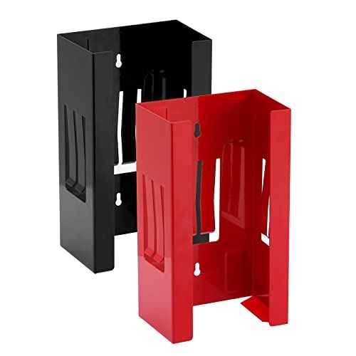 AIRTOON 2PCS Magnetic Glove Dispenser, Disposable Gloves Box Holder, Glove Holder for Wall Mount, Magnetic Glove Box Holder, Red and Black