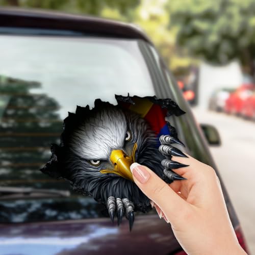 Pack 3 Pcs American Eagle Sticker for Cars Vehicles Trucks Laptops Hard Hats Helmets Car Window Bumper Stickers Waterproof Removable Vinyl Wall Decals Exterior Laptop Accessories