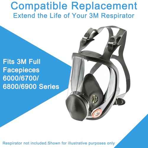 2 Pcs Replacement Head Harness Straps for Full Face Respirators Mask, Compatible with 3M Full Facepieces 6000 Series - 51131370055 - Size 6897/37005