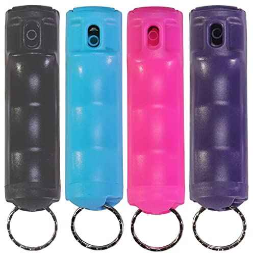 Zarc Vexor Police Strength Pepper Spray, Flip-Top Finger Grip, 20+ Shots, 10-12 Ft. Range - 4 Pack