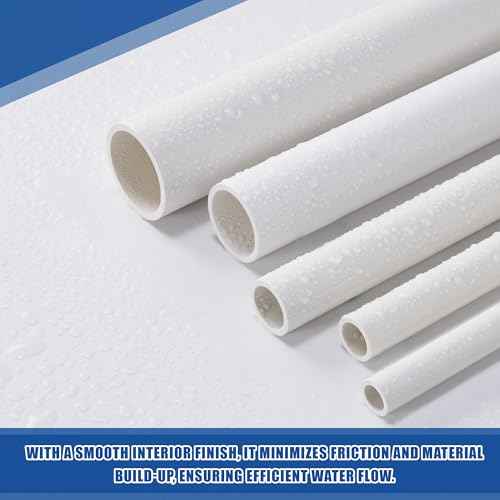 HJ 4FT Feet PVC Pipe 20PCS White Sch40 Industrial Pipes (1/2")
