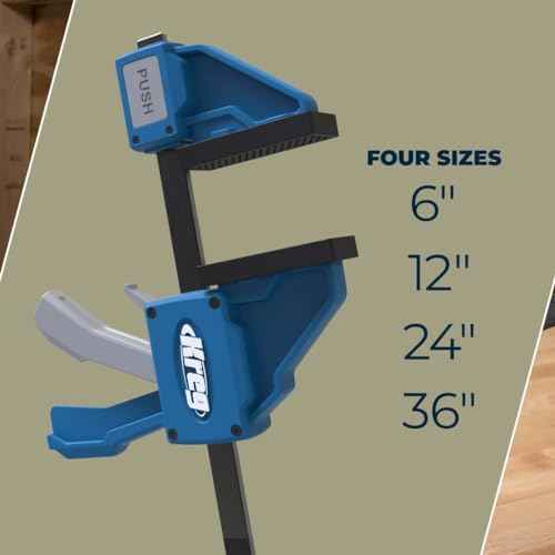 Kreg VersaGrip Clamp - Quick-Grip Bar Clamp for Woodworking - Features GripMaxx Technology - Removable Head for Use as Spreader - 6", 2-Pack